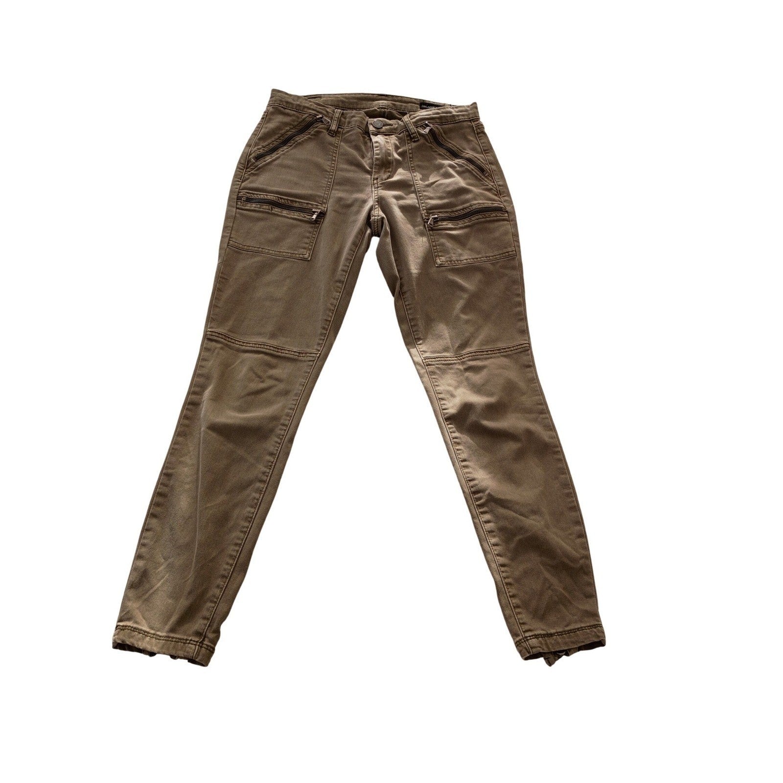 BLANKNYC Cargo Pants Khaki Zip Pockets Utility Style Size 28x27