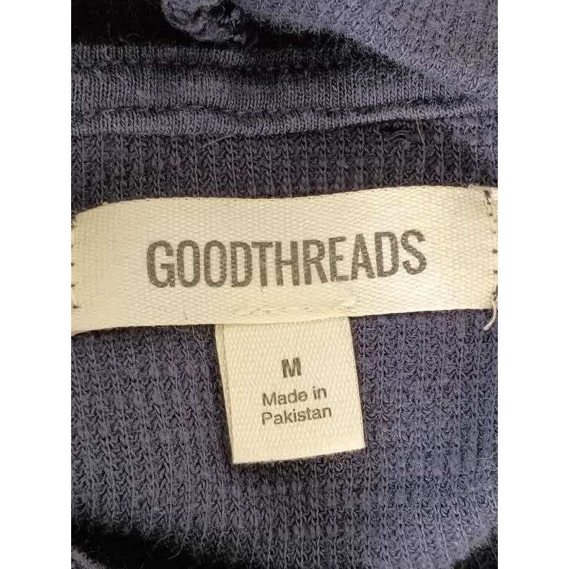 Goodthreads Navy Blue Slub 100% Cotton Pullover Hoodie Size Medium