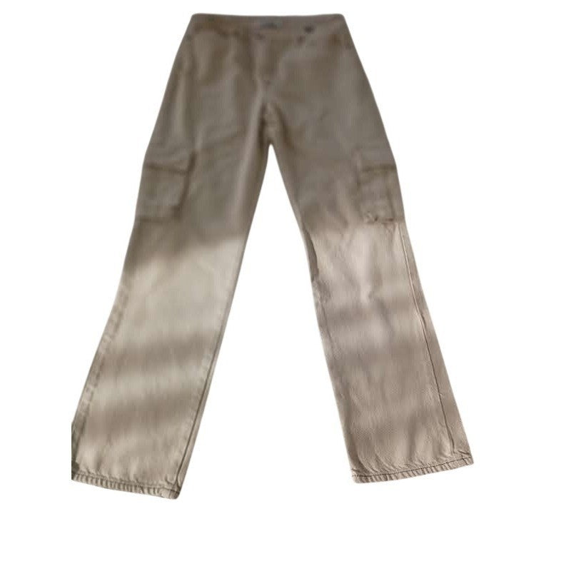 Hidden Jeans Khaki Cargo Pants Straight Leg Tan Utility Y2K Minimalist Size 25