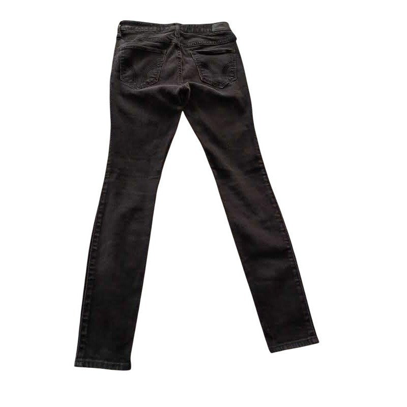 Hollister Mid Rise Super Skinny Jeans Black Stretch Womens 1S 25x28