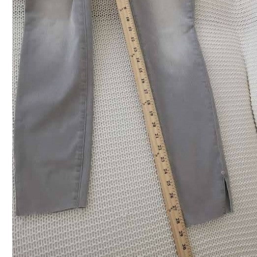 NYDJ Ami Lift Tuck Tech Skinny Jeans Grey Raw Hem Ankle Slit 28x29 Casual Chic