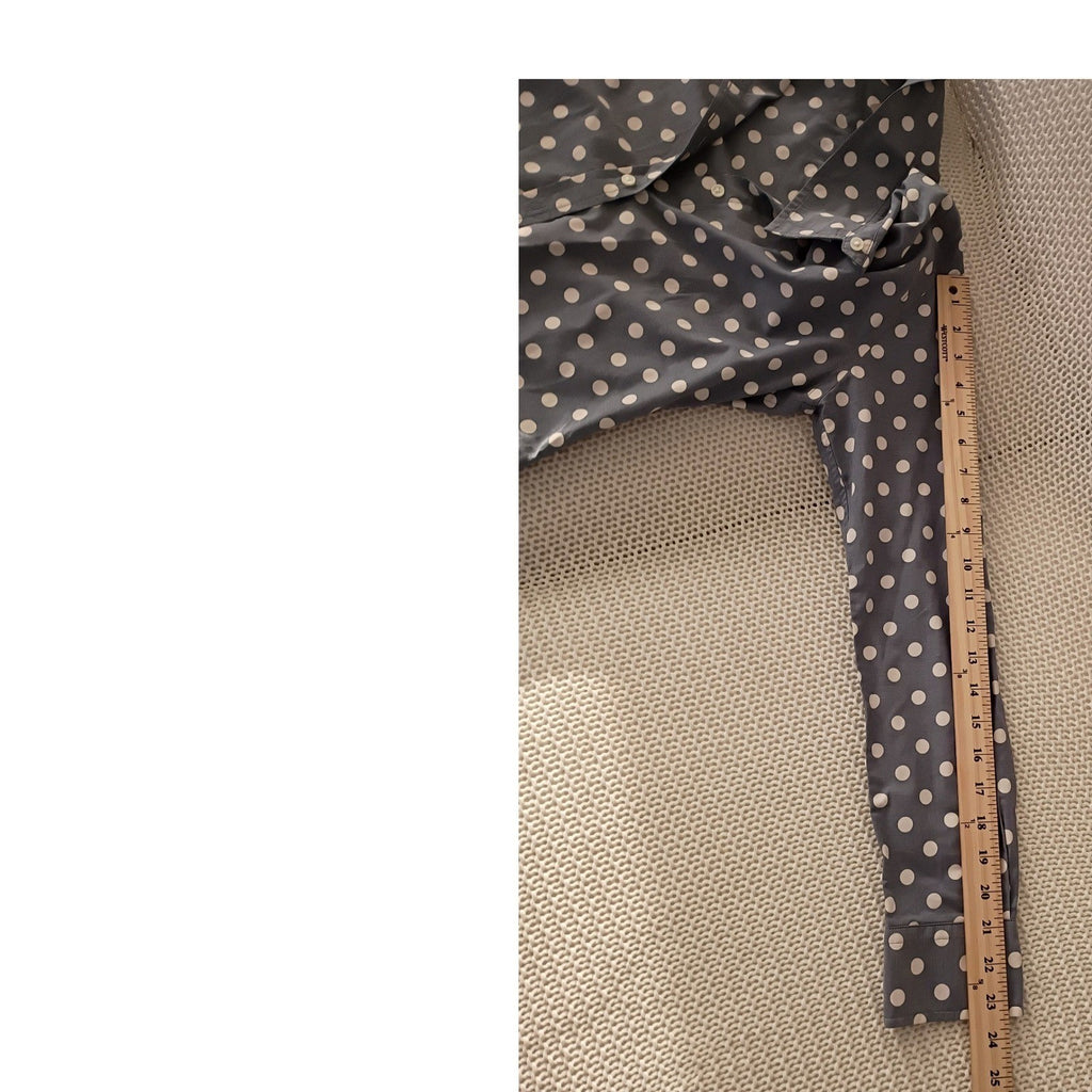 Banana Republic Soft Wash Shirt Polka Dot Grey White Button Down Classic Fits S