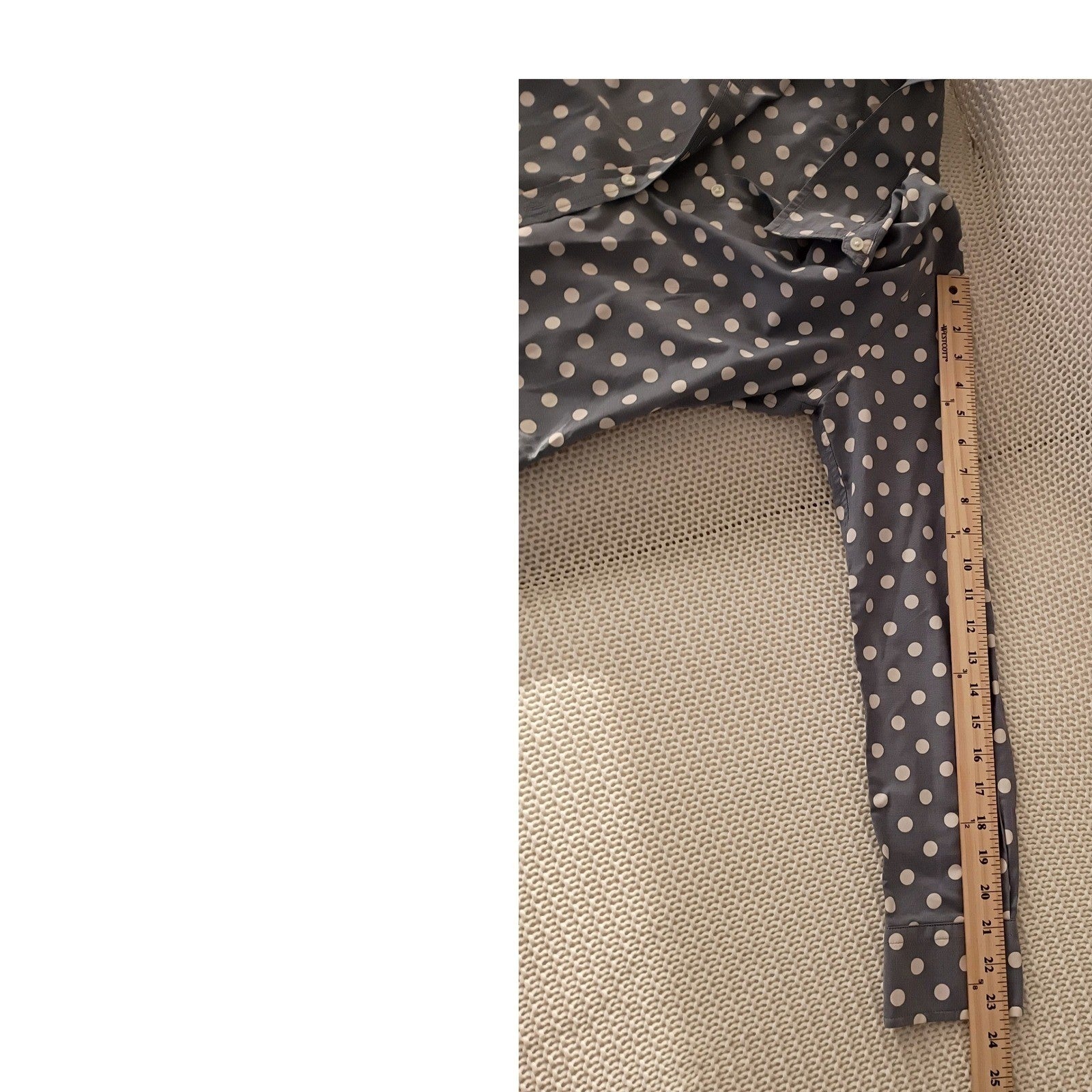 Banana Republic Soft Wash Shirt Polka Dot Grey White Button Down Classic Fits S