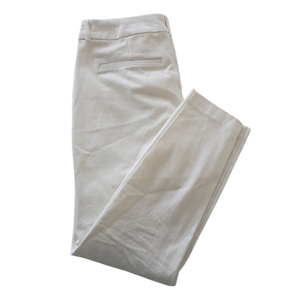 TALBOTS White Stretch Straight Leg Ankle Pants 10 30x27 Retro-Chic