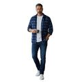 Jachs NY Cozy 100% Cotton Blue Plaid Flannel Shirt Button Up Long Sleeve Mens M