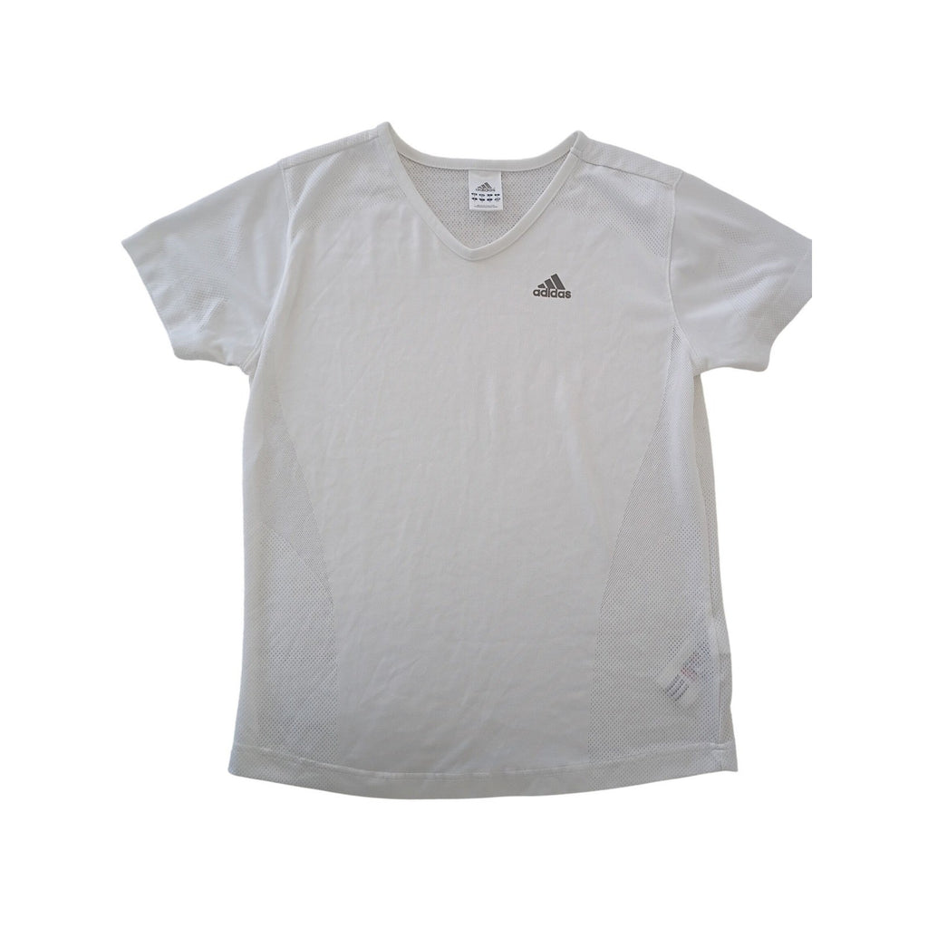 Adidas ClimaCool V Neck Athletic T Shirt White Womens Size S