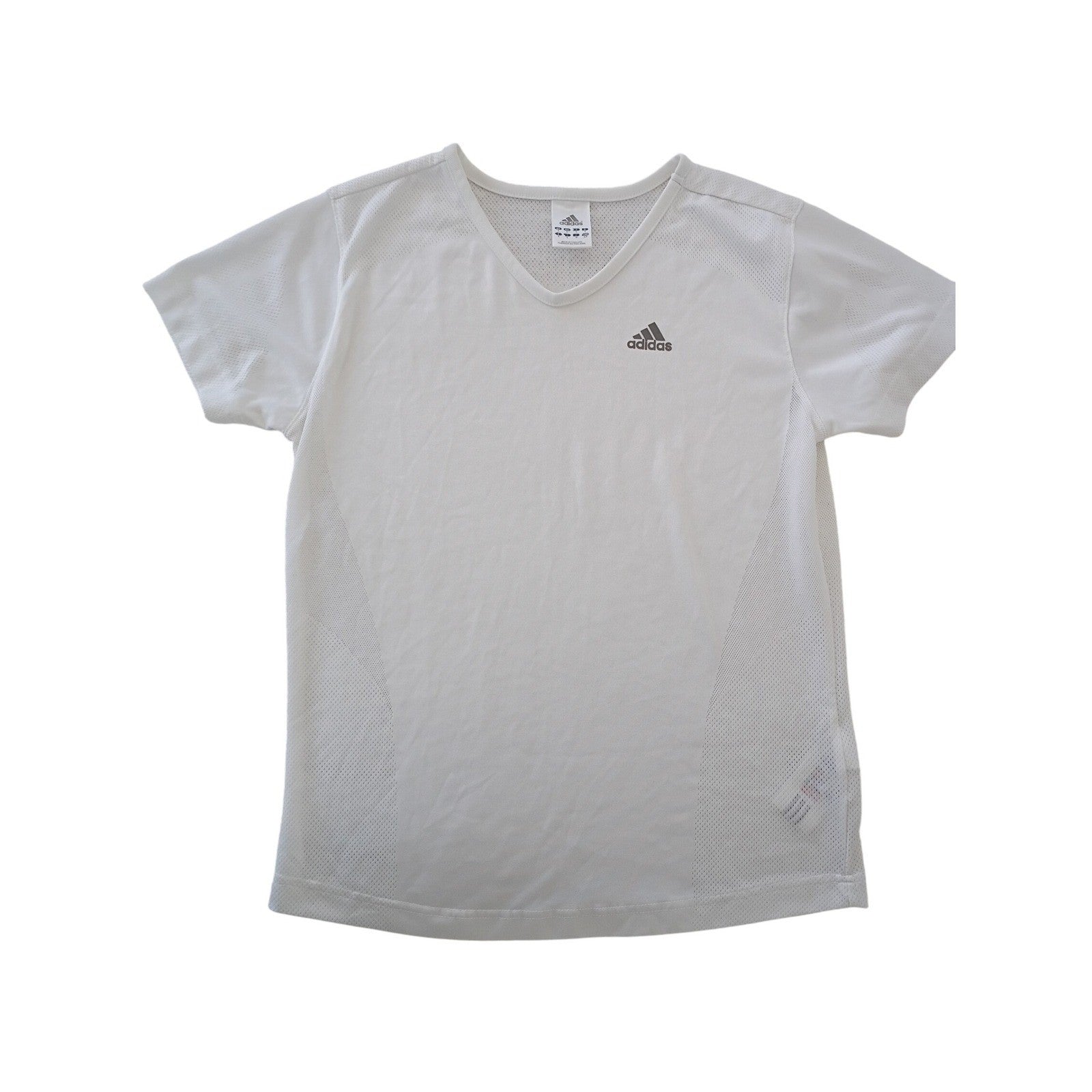 Adidas ClimaCool V Neck Athletic T Shirt White Womens Size S