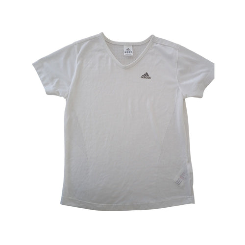 Adidas ClimaCool V Neck Athletic T Shirt White Womens Size S