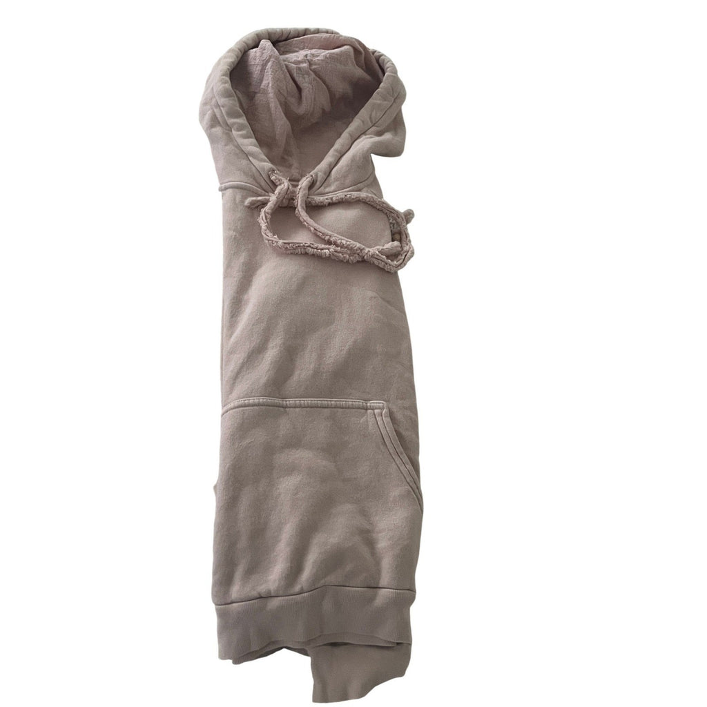 HONORINE Pink Cotton Terry Hooded Sweatshirt Hoodie Fits S/M; Boho Casual