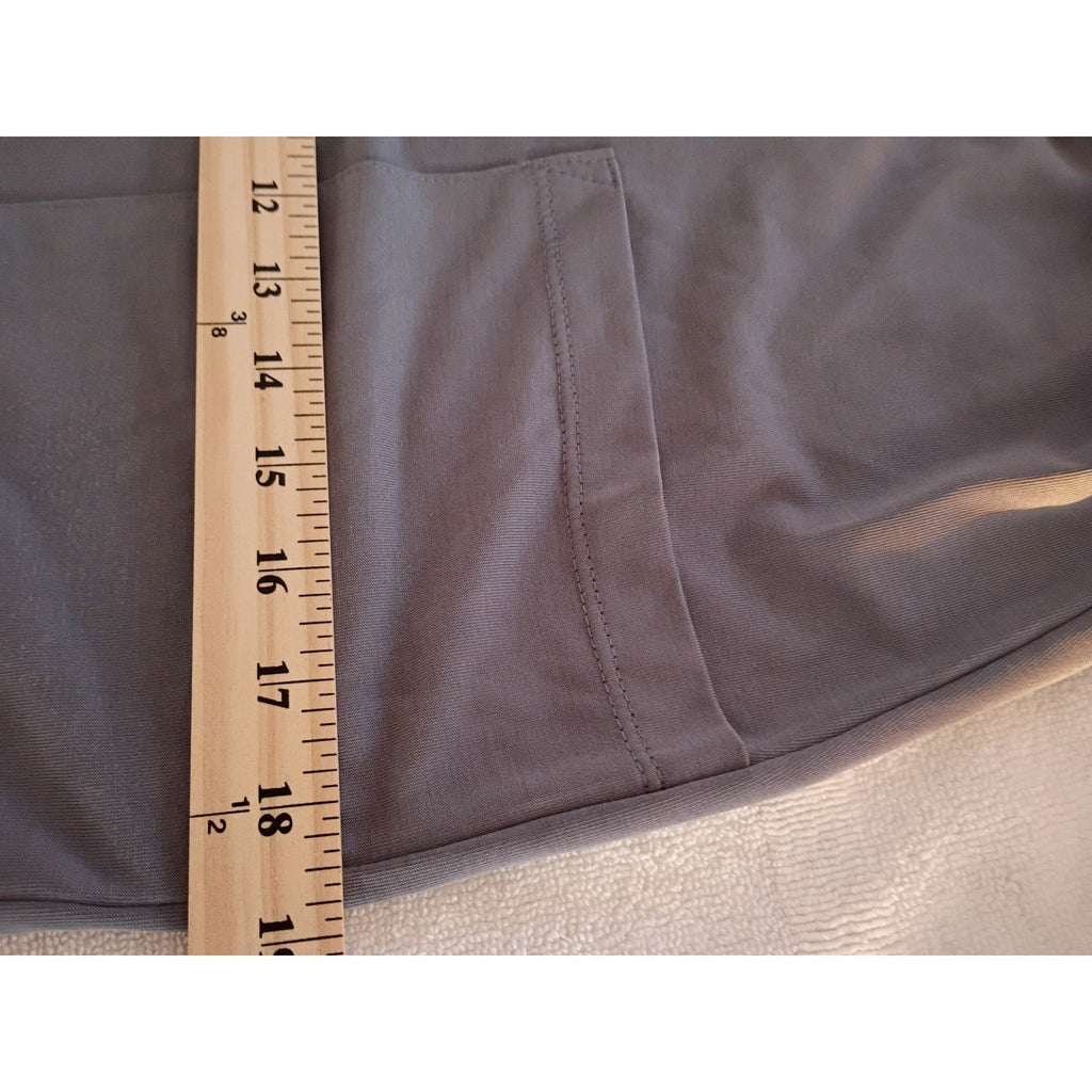 Jolie Gray Slip Midi Dress V Neck Spaghetti Strap Pockets Effortless S
