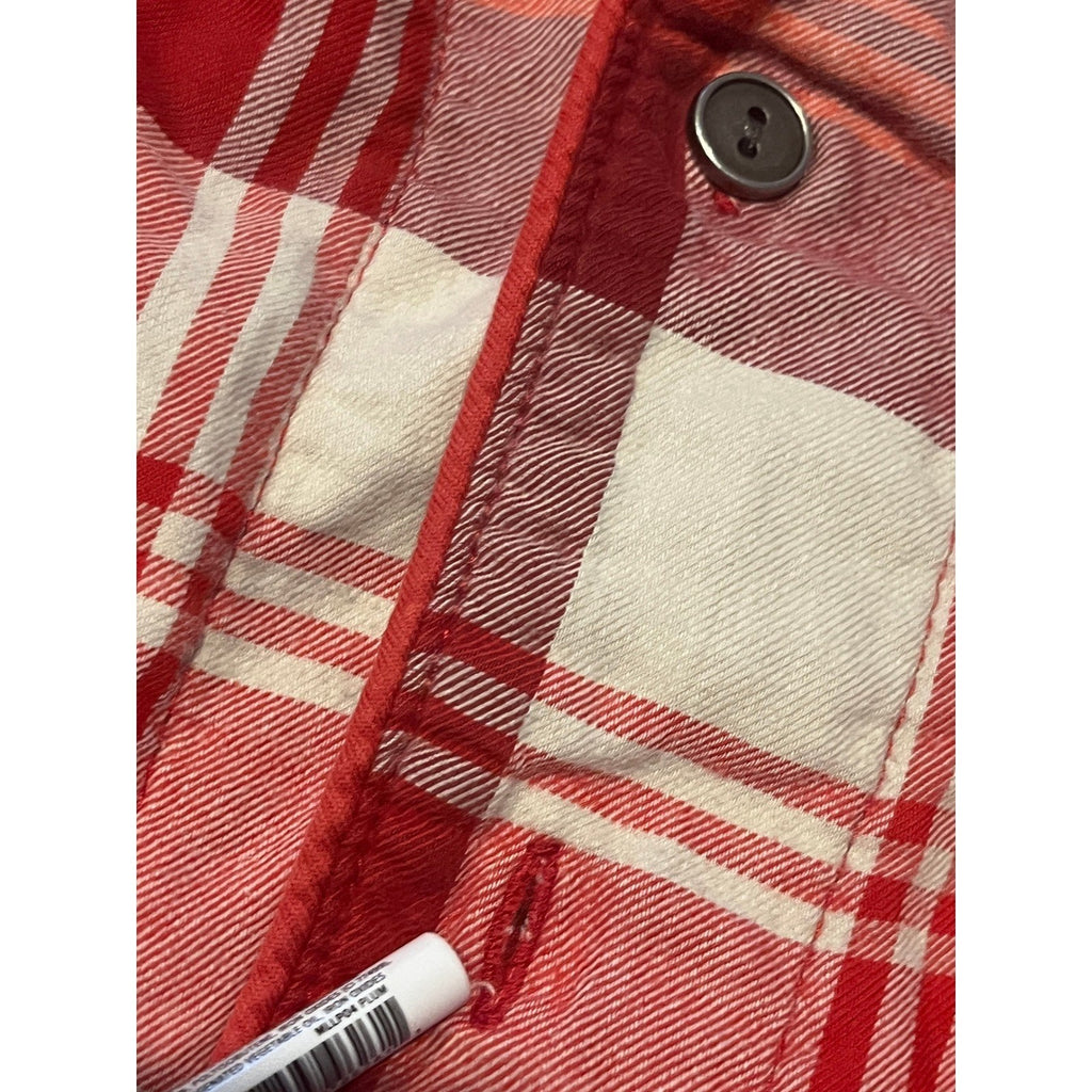HEARTH & HAND Magnolia Red White Plaid Pajama Shirt Mens S Cotton