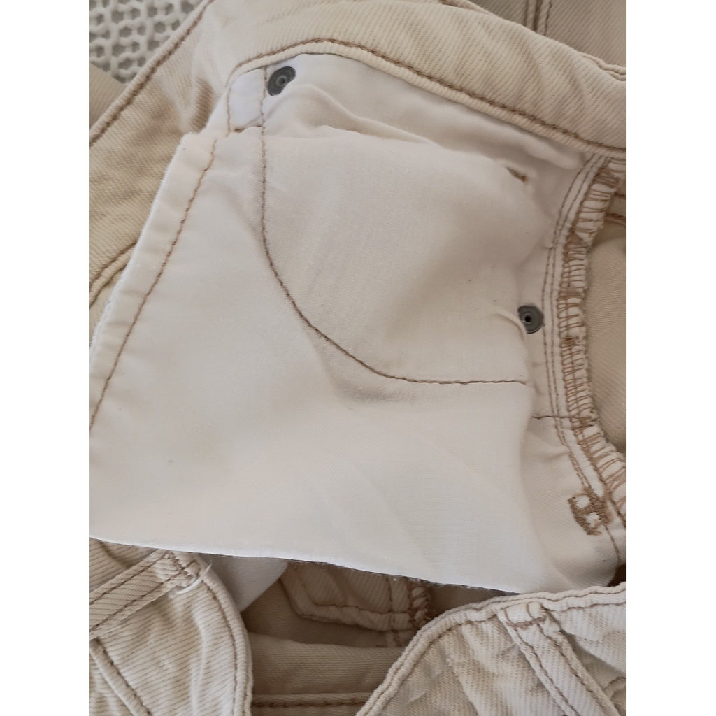 Hidden Jeans Khaki Cargo Pants Straight Leg Tan Utility Y2K Minimalist Size 25