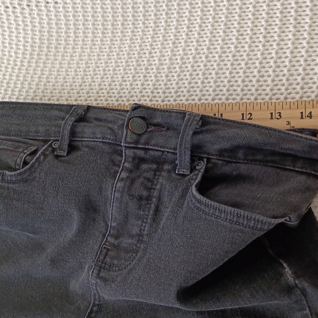 NYDJ Marilyn Straight Leg Jeans Faded Black Lift Tuck Technology 26x28 High Rise