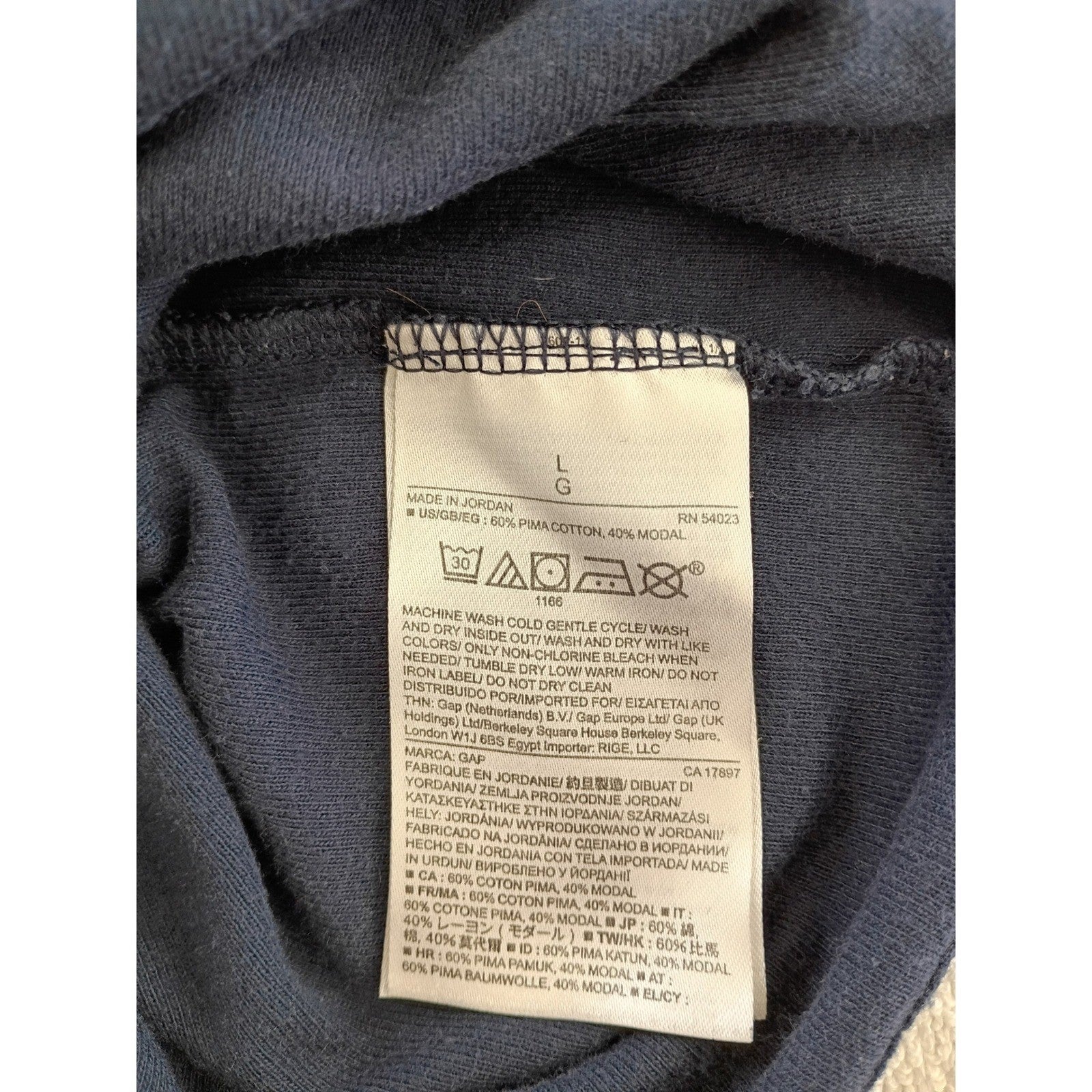 GAP Mens Tank Top Navy Blue Size L Cotton Modal Blend Basic Everyday