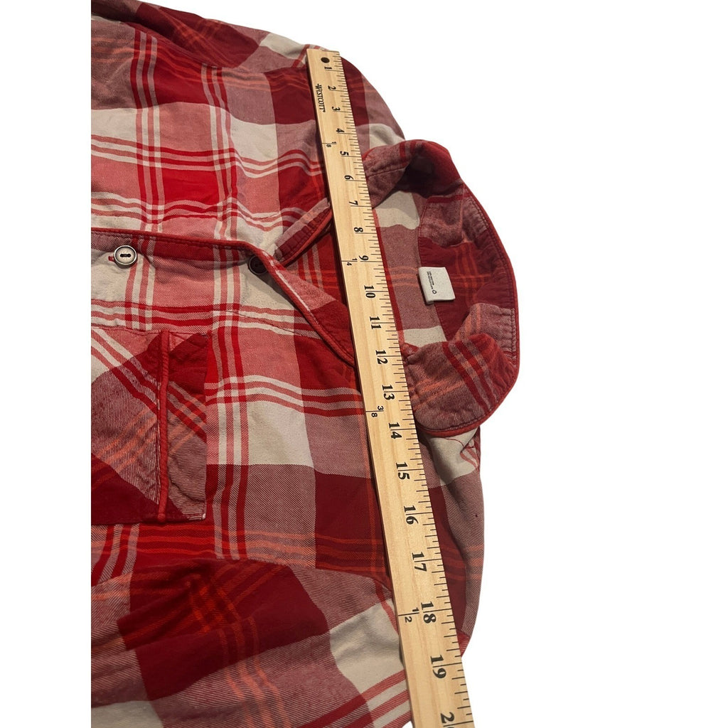 HEARTH & HAND Magnolia Red White Plaid Pajama Shirt Mens S Cotton