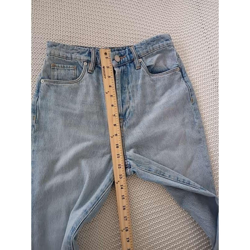 BlankNYC Jean 26x33 Tall High Rise Cooper Long Slim Straight Light Wash SideSlit