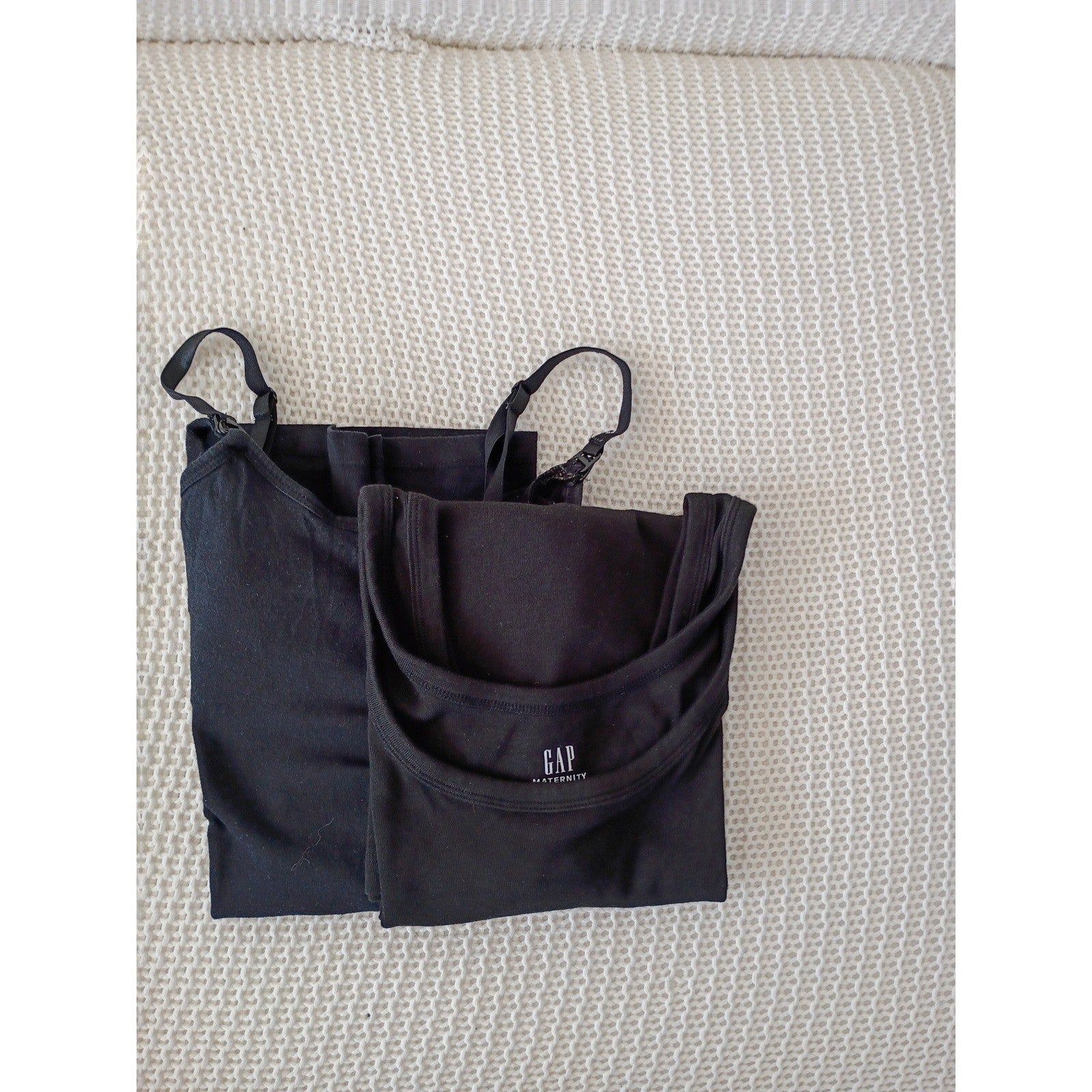 Motherhood Maternity & GAP Black Tank Top + Nursing Cami Bundle Size S -2 Tops