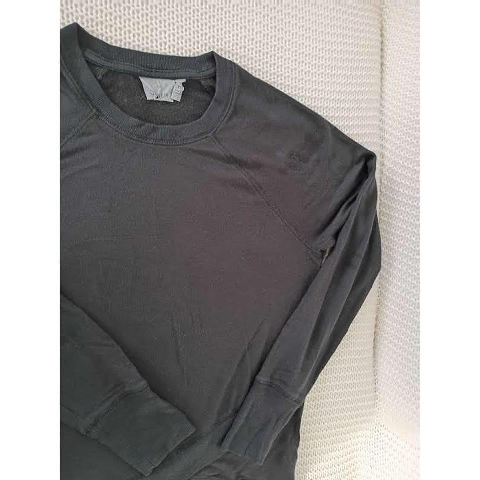Athleta Black Modal Blend Long Sleeve Crewneck Pullover Top Size S/M