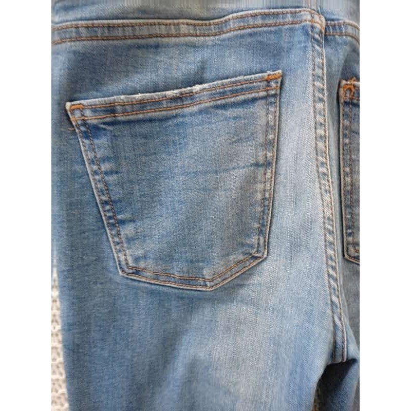 ZARA UK Y2K Low Rise Skinny Jeans Medium Wash Blue 27x30 Indie Sleaze VTG