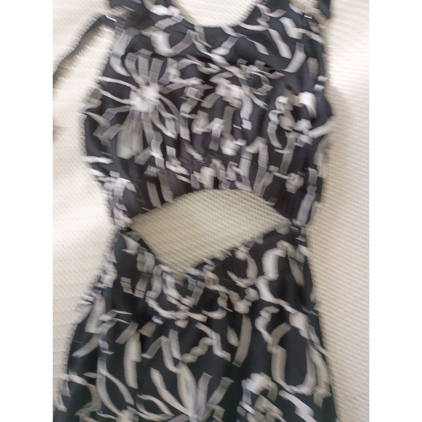ASOS DESIGN Tall Black White Floral Cutout Maxi Dress Fits S Slveless Summer