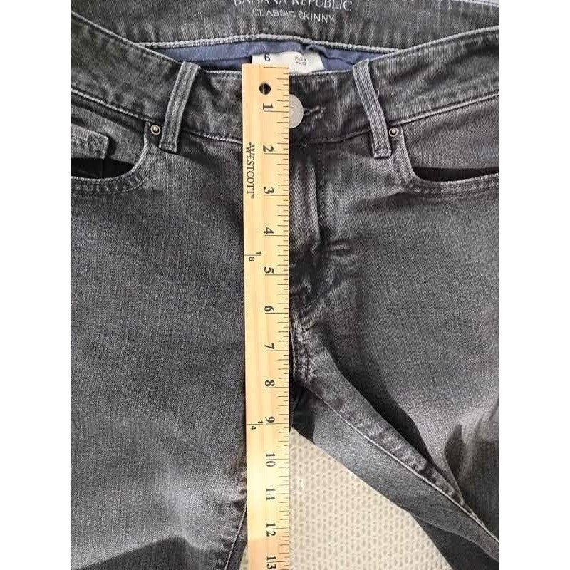 Banana Republic Classic Skinny Jeans Charcoal Gray 28x27 Mid Rise Stretch Denim