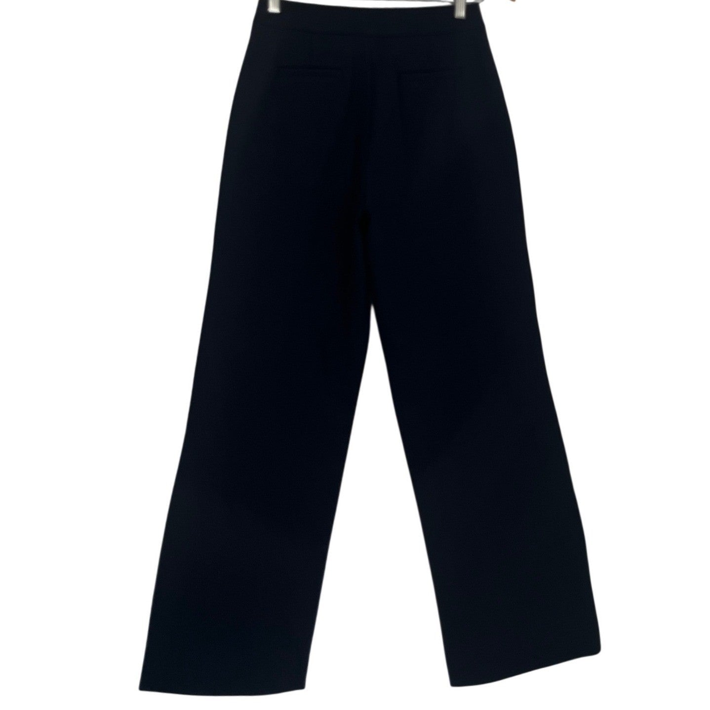 Quince Navy Blue Ultra Stretch Ponte Trouser Wide Leg Pants S W27 High Waisted
