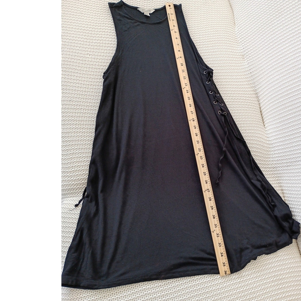 American Eagle Soft & Sexy Black Lace Up Side Mini Dress Sleeveless Grunge L