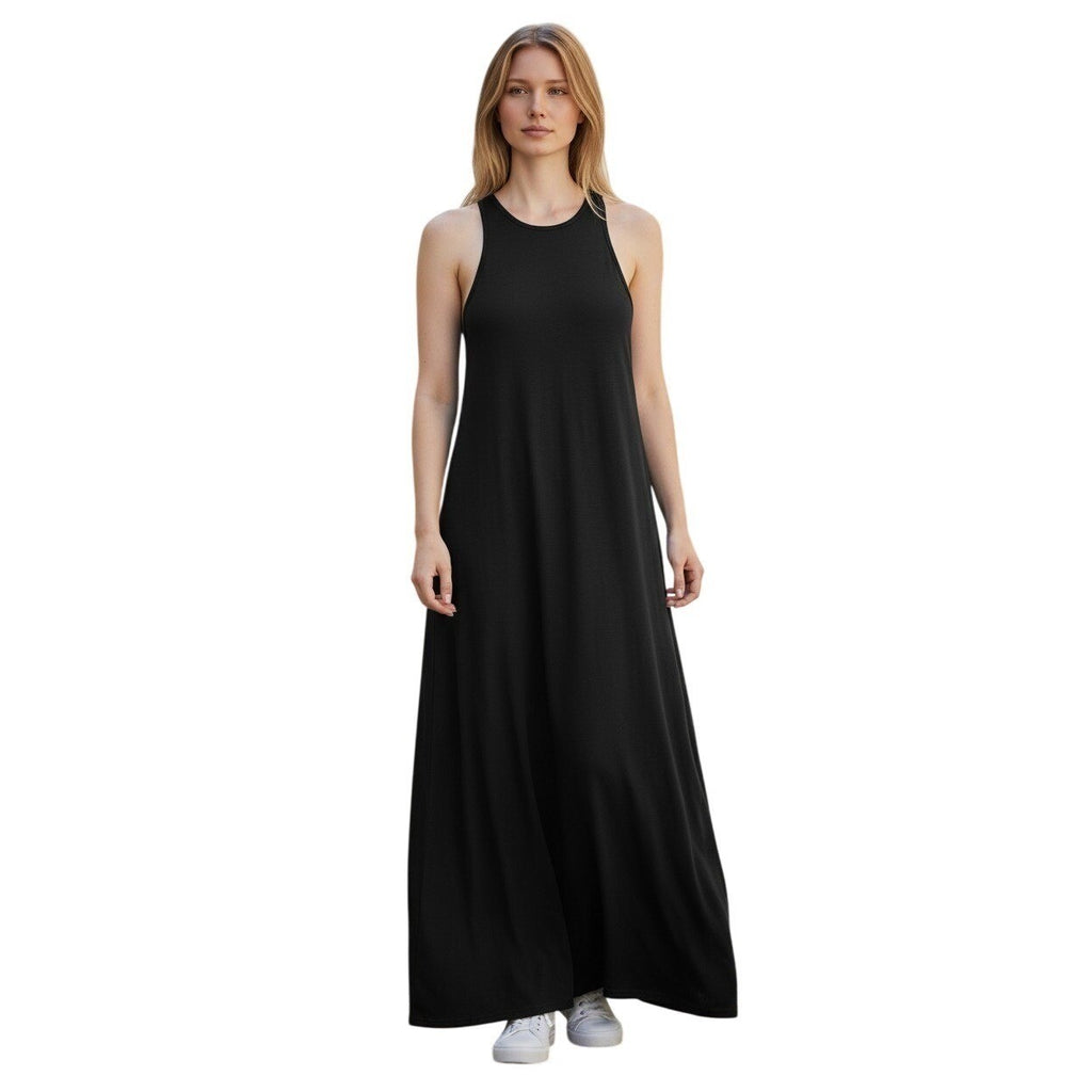 LOFT Black Sleeveless Maxi Dress Size Fits S Flowy Casual Everyday Travel
