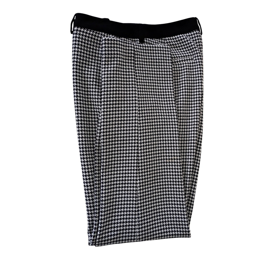 Calvin Klein Houndstooth Pants Black White Slim Fit 4 W30 x 28.5 Dress Trousser
