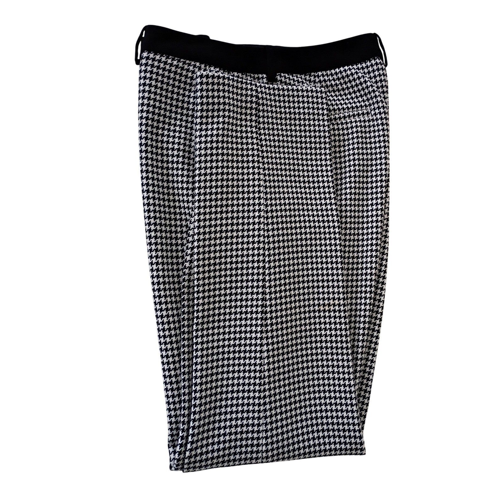 Calvin Klein Houndstooth Pants Black White Slim Fit 4 W30 x 28.5 Dress Trousser