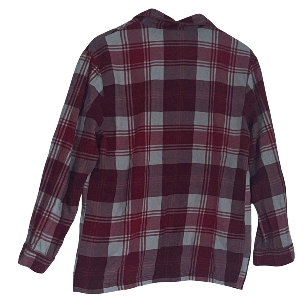 HEARTH & HAND Magnolia Red White Plaid Pajama Shirt Mens S Cotton