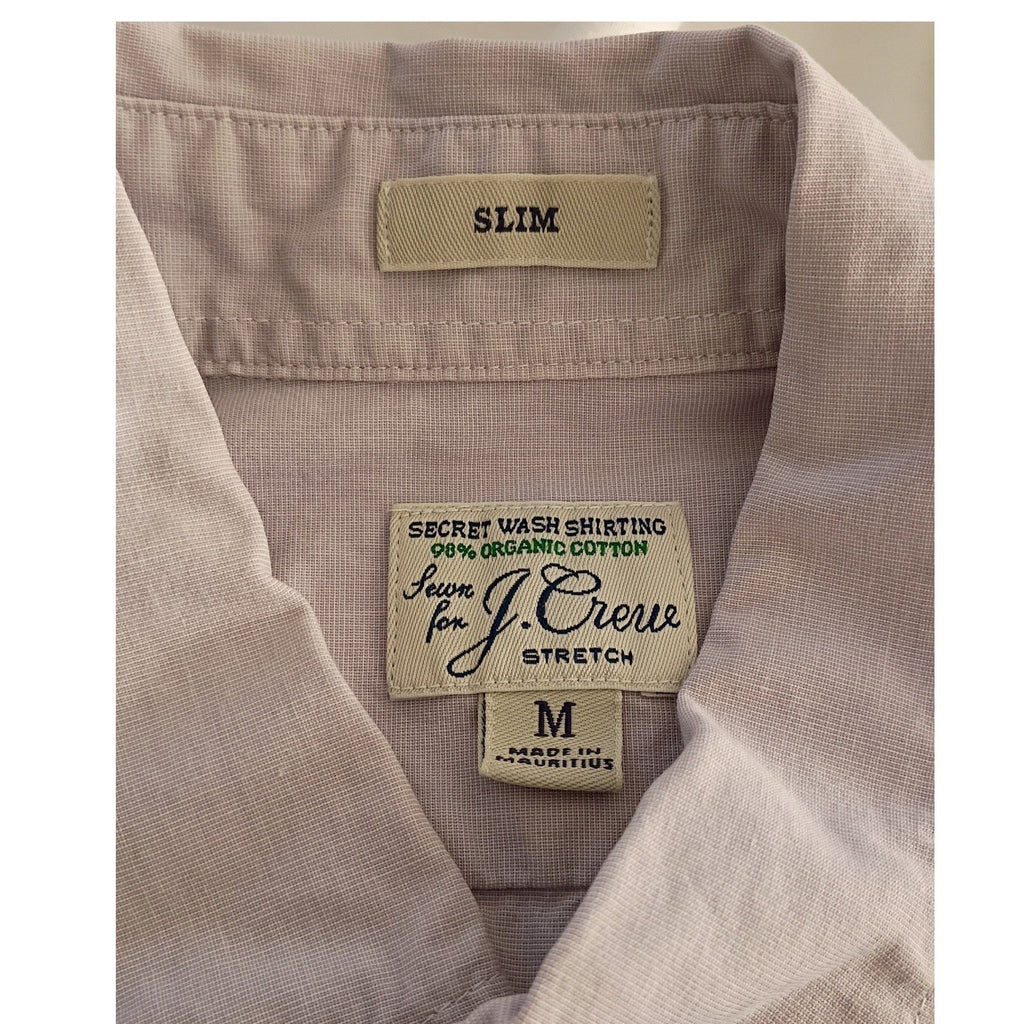 J.Crew Secret Wash Organic Cotton Slim Shirt Mens Medium Classic Easy