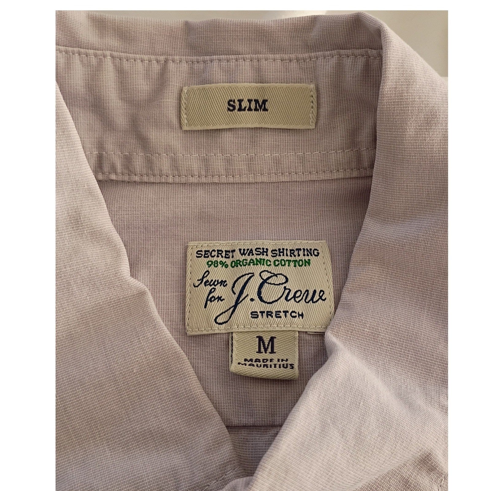 J.Crew Secret Wash Organic Cotton Slim Shirt Mens Medium Classic Easy