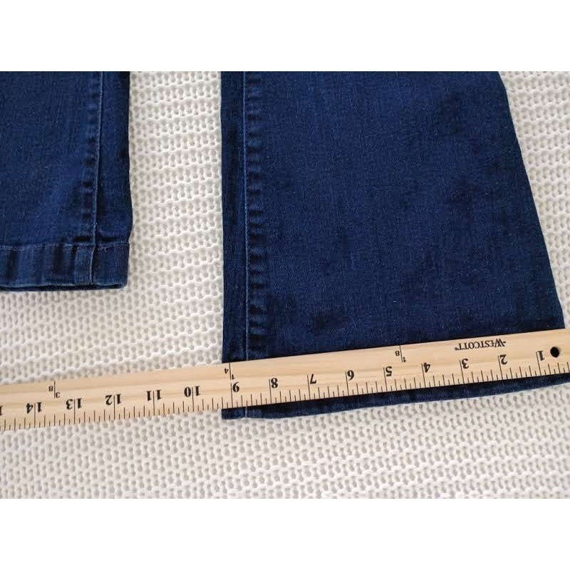 Gap 1969 High Rise Flare Jeans Dark Wash Denim Womens Blue Wide Leg 27x31