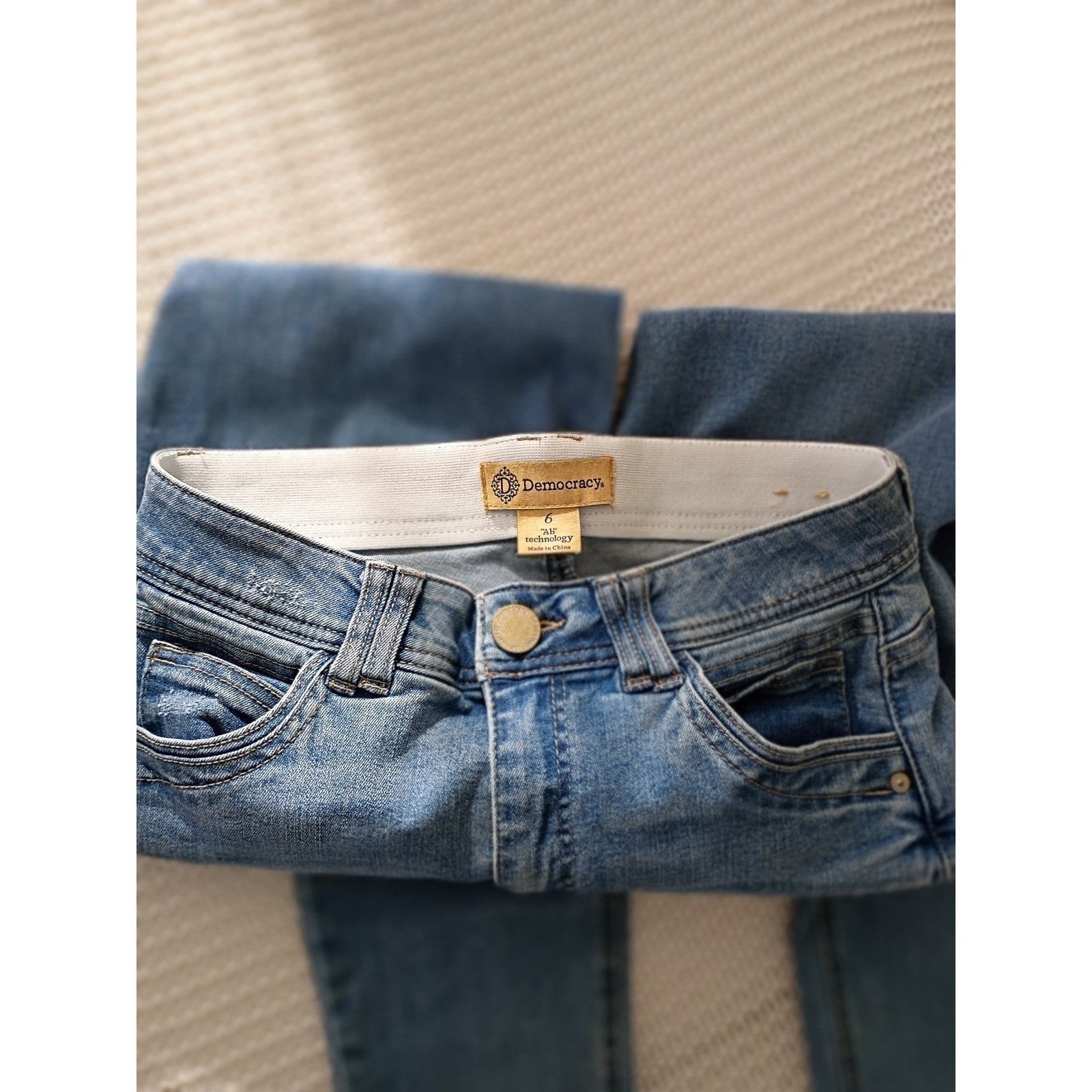 Democracy Ab Solution Straight Jeans Medium Wash Blue W29x29 Tag 6