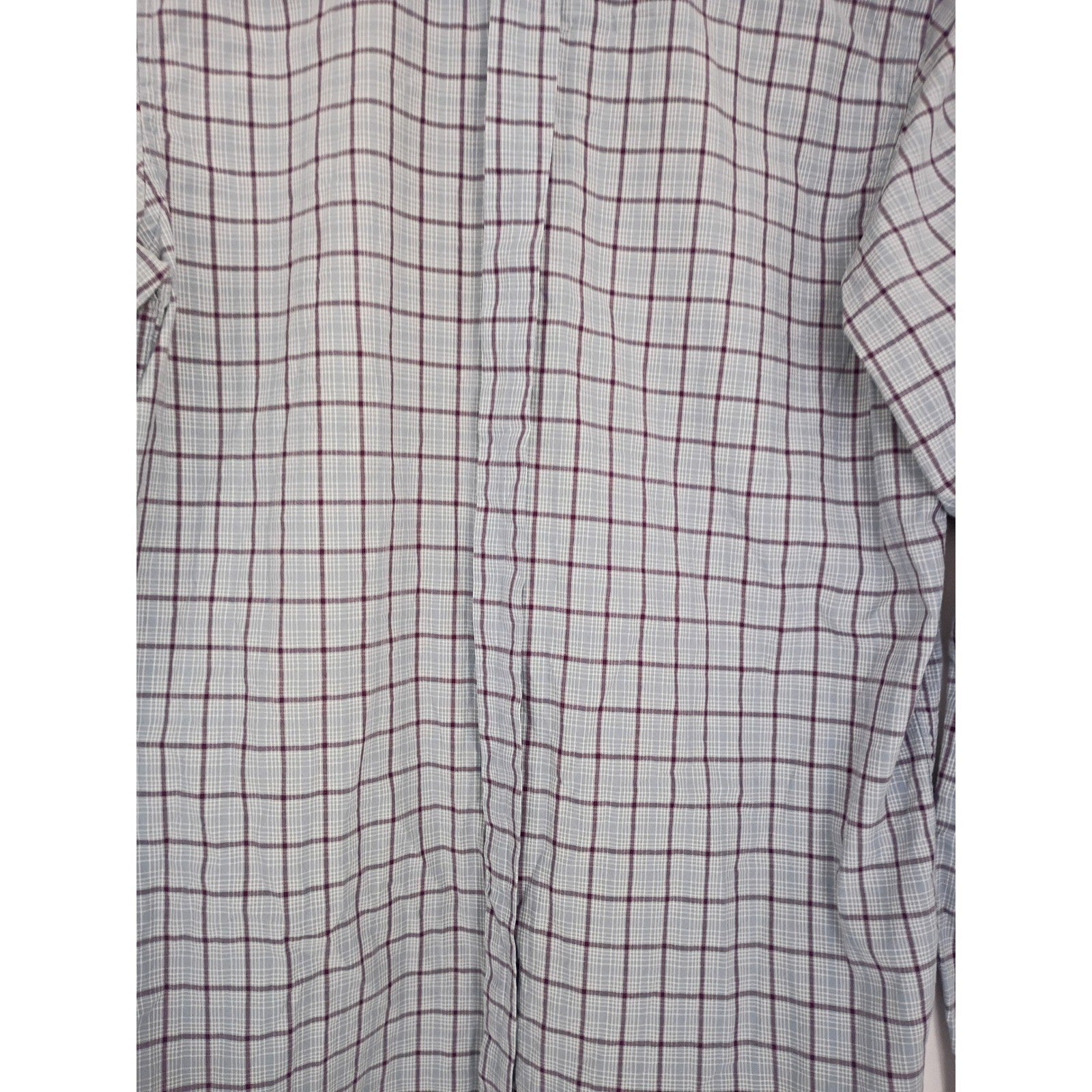 Plectrum by Renèe Cifelli Windowpane Check Shirt Blue Cotton Classic Casual S