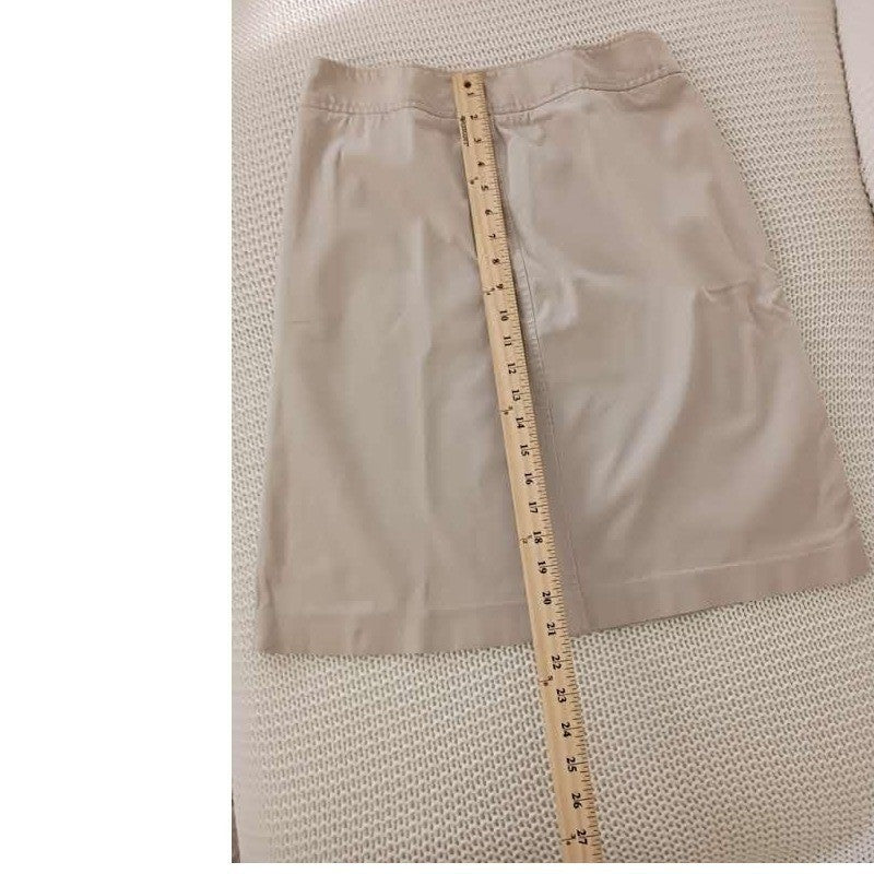 Merona Khaki A-Line Skirt Womens 4 94% Cotton Stretch Knee Length NWOT