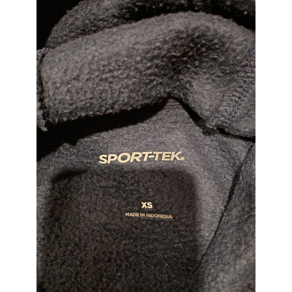 SPORT TEK Navy Bllue Cotton Fleese Logo American Flag Hoodie Sweatshirt Mens S
