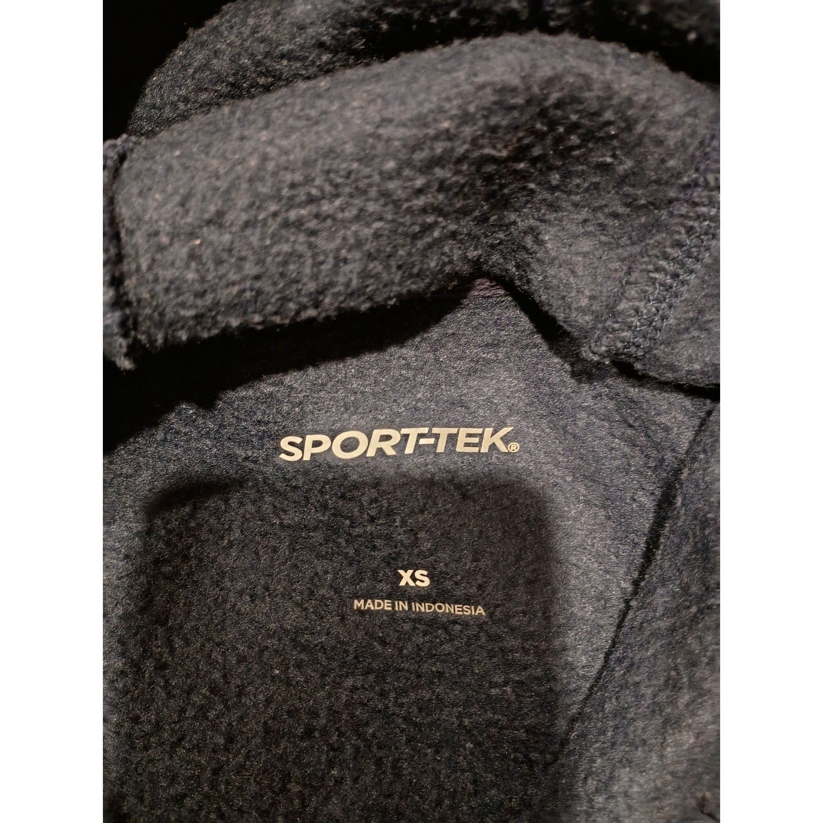 SPORT TEK Navy Bllue Cotton Fleese Logo American Flag Hoodie Sweatshirt Mens S