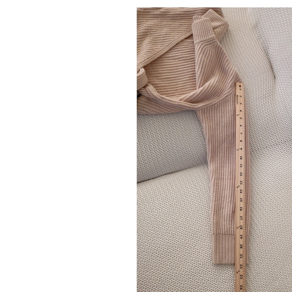 ASTR The Label Chic Elegant Cream Ribbed Mock Neck Wrap Tie Sweater Size S