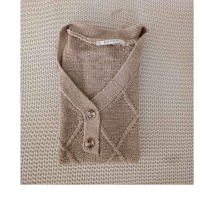Cyrus Y2K Preppy Diamond Pattern Button Front Sweater Vest M NWOT Minimalist