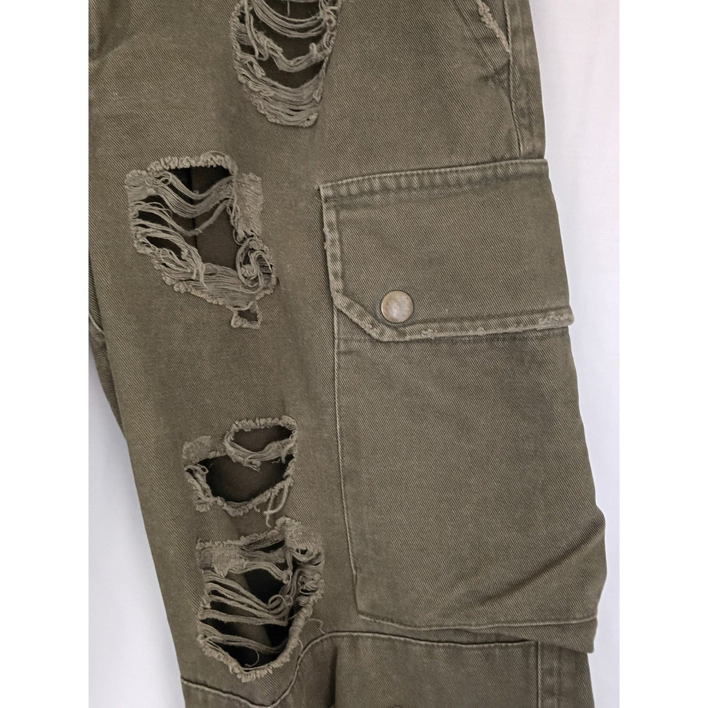 CARMAR CARMAR Olive Green Distressed Cargo Pants Size 26 VTG Grunge Style