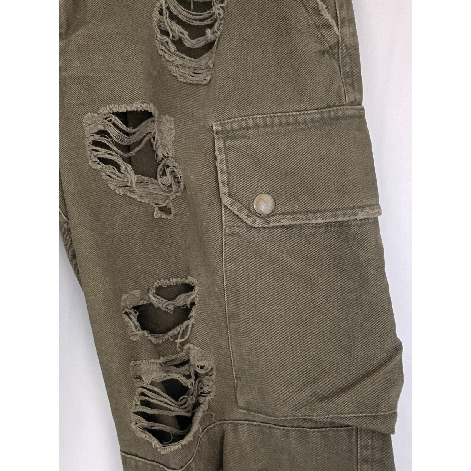 CARMAR CARMAR Olive Green Distressed Cargo Pants Size 26 VTG Grunge Style