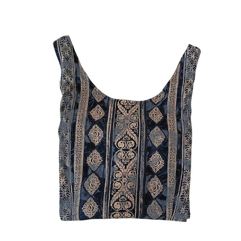 Marks & Spencer Vintage Maxi Dress Blue Paisley Boho Effortless Sleeveless M
