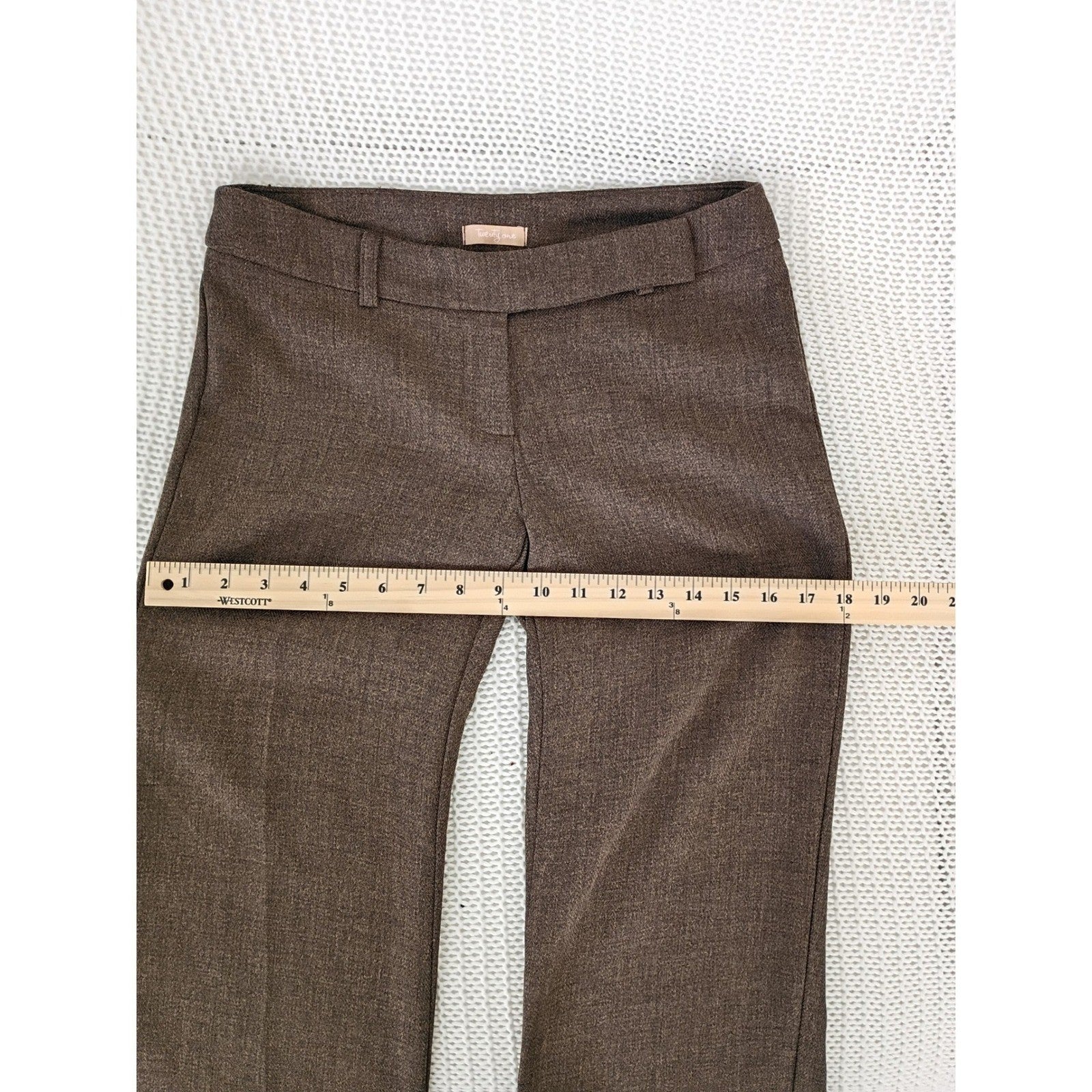Forever 21 Twenty One NEW Brown High Rise Flare Trousers Textured W28 S