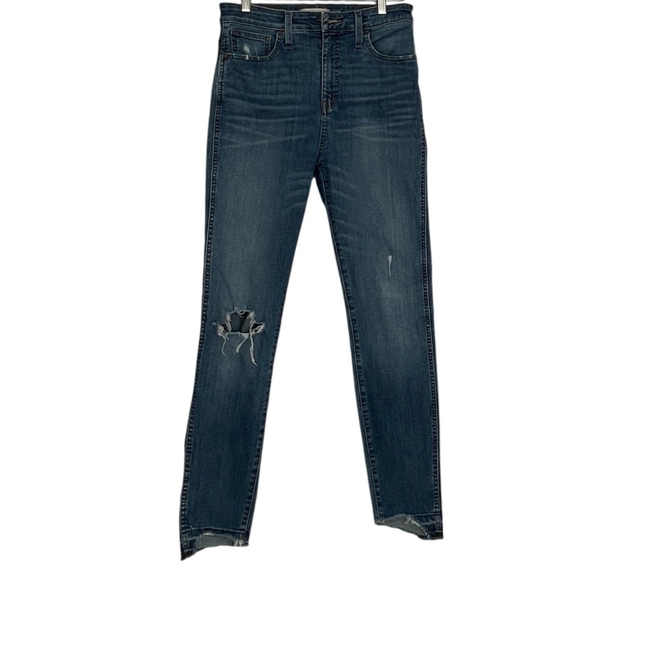 Madewell Curvy High Rise Skinny Jeans Medium Wash Distressed Size 29