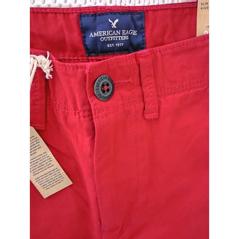 American Eagle Red Chino Pants 30x34 NWT Slim Straight Classic Vibrant