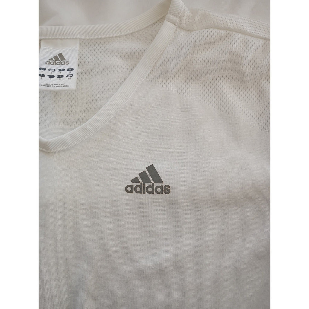 Adidas ClimaCool V Neck Athletic T Shirt White Womens Size S