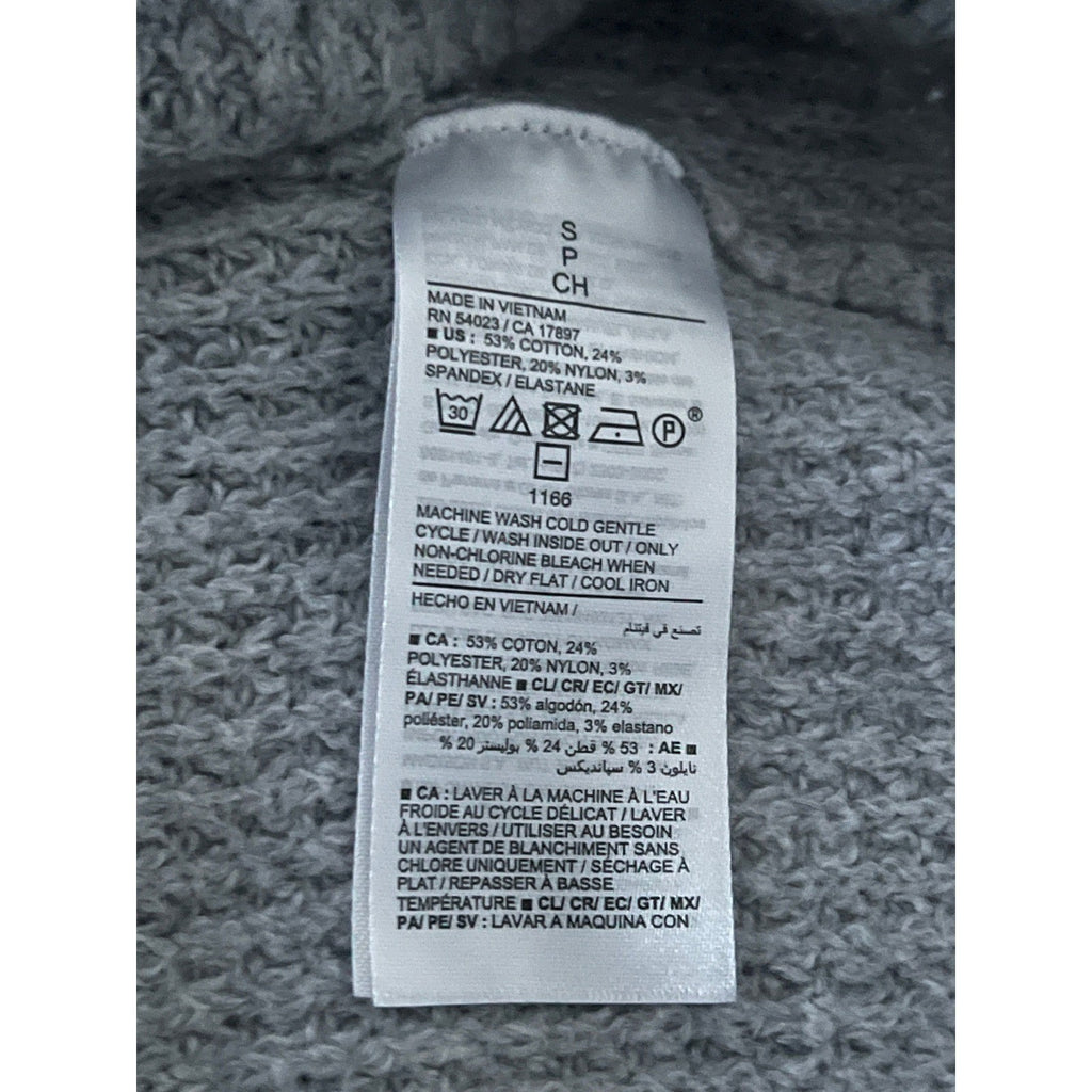 Old Navy Light Grey Cotton Heather Waffle Knit Crewneck Sweater Soft Size S/M