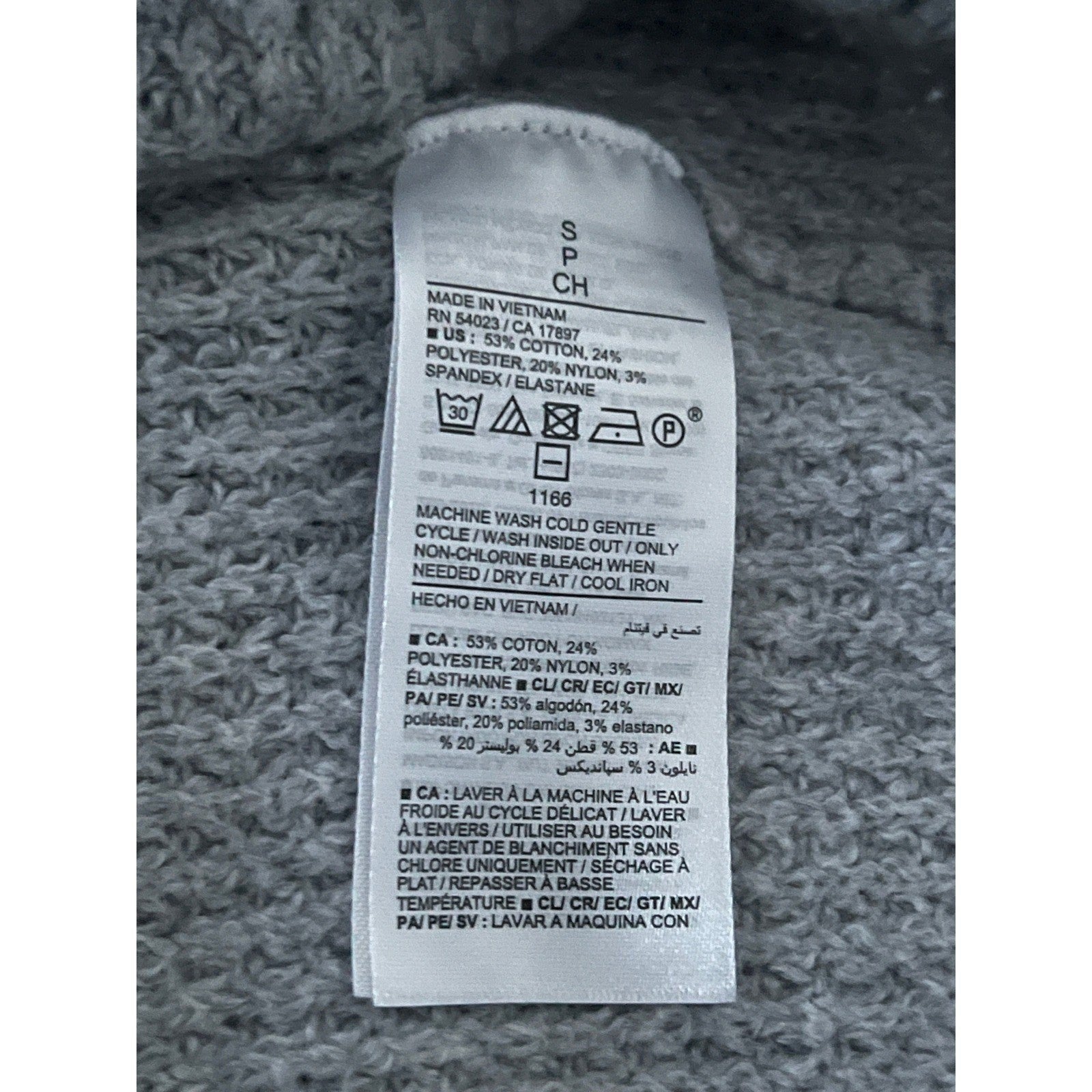 Old Navy Light Grey Cotton Heather Waffle Knit Crewneck Sweater Soft Size S/M